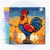 20x20cm – Galo da Madrugada – Kit Pintura com Cristais