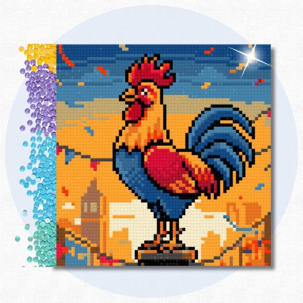 20x20cm – Galo da Madrugada – Kit Pintura com Cristais