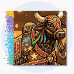 20x20cm – Bumba meu Boi – Kit Pintura com Cristais