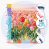 Tulipas Rosas - Kit Pintura com Cristais
