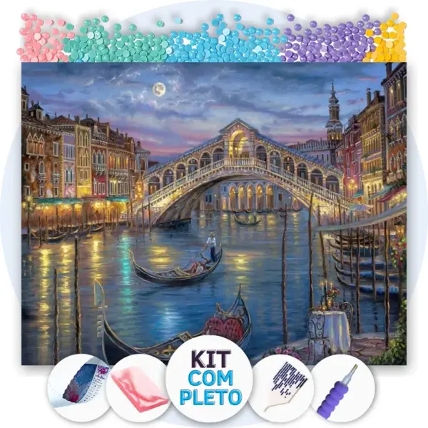 A Ponte de Veneza - Kit Pintura com Cristais