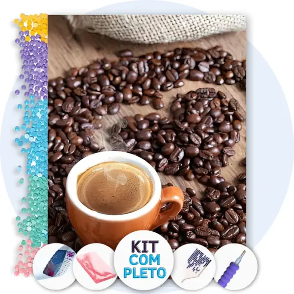 Amor pelo Café - Kit Pintura com Cristais