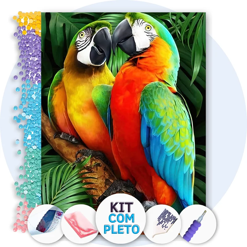 Araras Brasileiras – Kit Pintura com Cristais