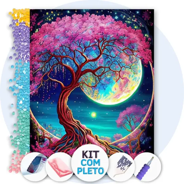 Árvore no Luar Encantado - Kit Pintura com Cristais
