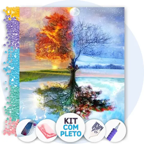 As Quatro Estações - Kit Pintura com Cristais
