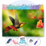 Beija-Flor Delicado - Kit Pintura com Cristais
