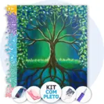 Bela Árvore de Raízes - Kit Pintura com Cristais