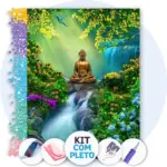 Buda no Refúgio Tranquilo - Kit Pintura com Cristais