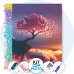 Cerejeira no Penhasco - Kit Pintura com Cristais