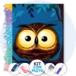 Corujinha Fofa Olhuda - Kit Pintura com Cristais