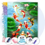 Família de Carpas - Kit Pintura com Cristais