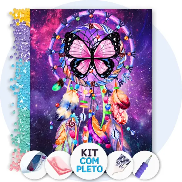Filtro Borboleta Cósmico - Kit Pintura com Cristais