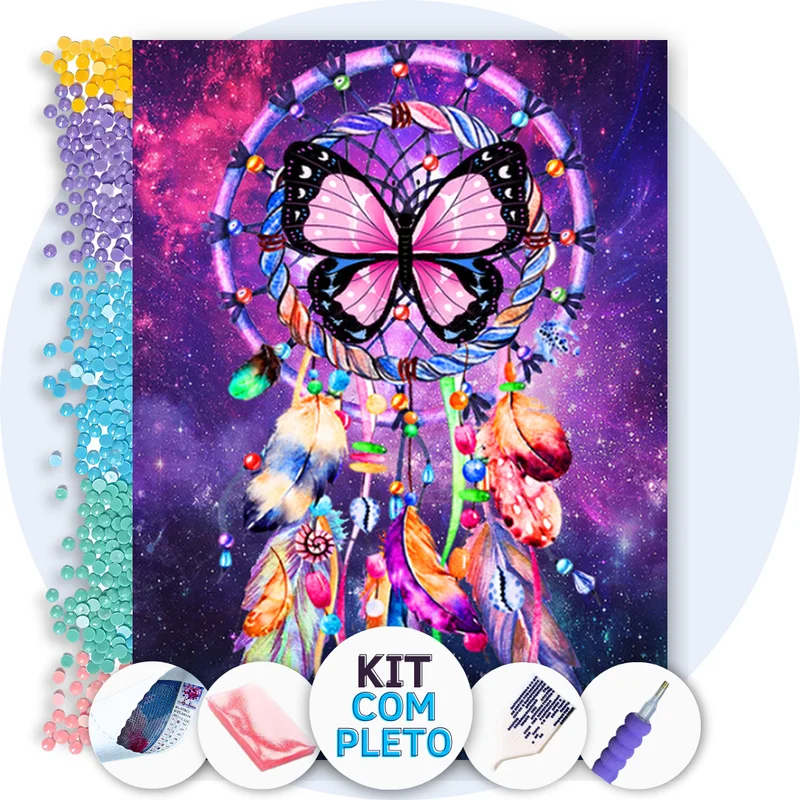 Filtro Borboleta Cósmico - Kit Pintura com Cristais - Pintura com