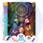 Filtro dos Sonhos Vibrante - Kit Pintura com Cristais