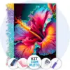Flor de Hibisco Vibrante - Kit Pintura com Cristais