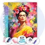 Frida Kahlo em Cores - Kit Pintura com Cristais