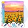 Girassóis ao Pôr do Sol - Kit Pintura com Cristais