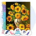 Girassóis no Vaso - Kit Pintura com Cristais