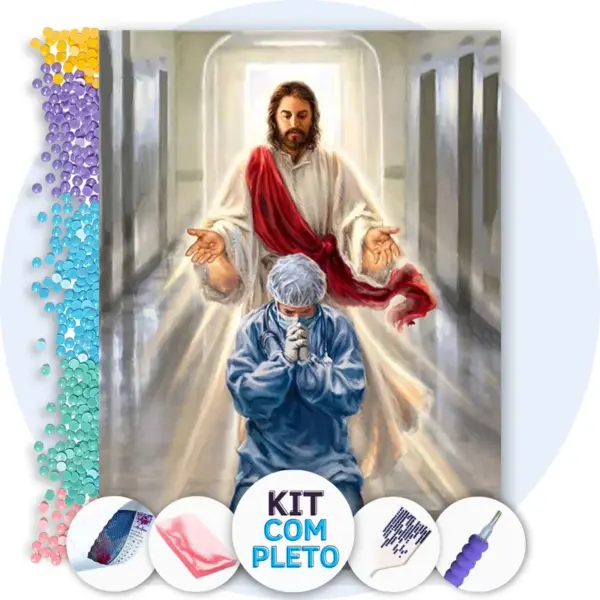 Guiado pelo Salvador - Kit Pintura com Cristais