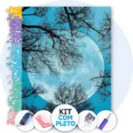 Lua Fantástica Ciano - Kit Pintura com Cristais