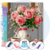 40x50cm - Buquê de Rosas - Kit Pintura com Cristais