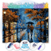 40x30cm - Noite de Chuva e Luzes - Kit Pintura com Cristais - Kit Pintura com Cristais