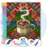 40x50cm - Café Místico - Kit Pintura com Cristais