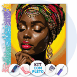 40x50cm - Africana Maquiagem - Kit Pintura com Cristais