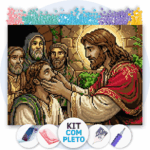 40x30cm - O Toque que Traz a Luz - Kit Pintura com Cristais