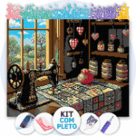 50x40cm - Retalhos de Memória - Kit Pintura com Cristais