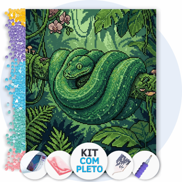 40x50cm - Sussurro da Selva - Kit Pintura com Cristais