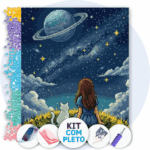 40x50cm - Segredos do Firmamento - Kit Pintura com Cristais