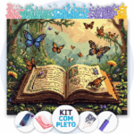 50x40cm - Asas de Papel - Kit Pintura com Cristais