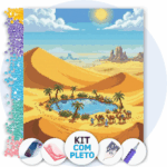 40x50cm - Oásis dos Peregrinos - Kit Pintura com Cristais