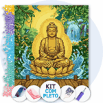 40x50cm - Buda Silencioso - Kit Pintura com Cristais