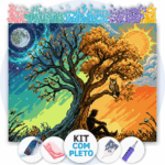 50x40cm - Abraço do Sol e da Lua - Kit Pintura com Cristais