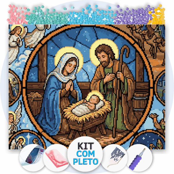 50x40cm - Manjedoura de Luz - Kit Pintura com Cristais