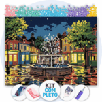 40x30cm - Praça dos Reflexos - Kit Pintura com Cristais