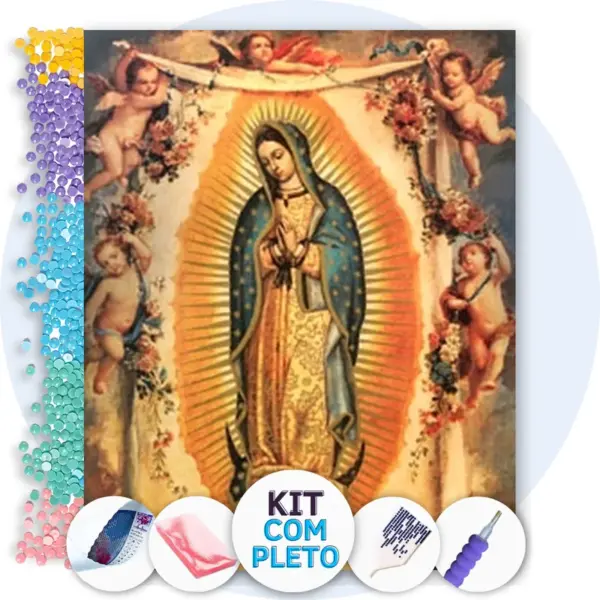 Nossa Senhora de Guadalupe - Kit Pintura com Cristais