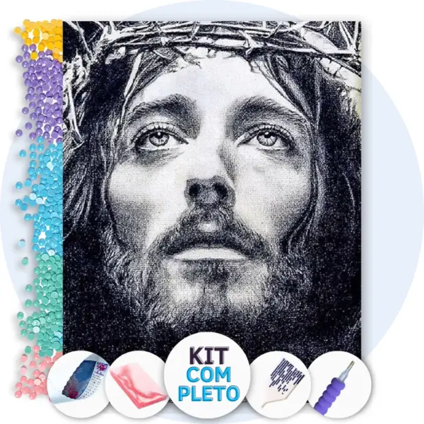 O Sacrifício de Jesus - Kit Pintura com Cristais
