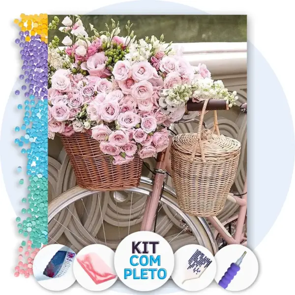 Rosas Delicadas - Kit Pintura com Cristais