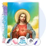 Sagrado Coração de Jesus - Kit Pintura com Cristais