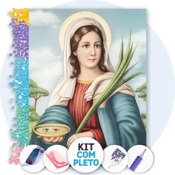 Santa Luzia - Kit Pintura com Cristais