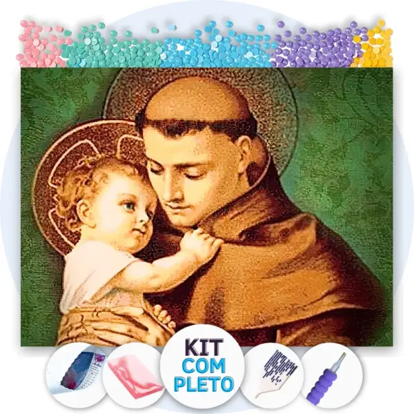 Santo Antônio - Kit Pintura com Cristais