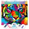 Tigre Vibrante Colorido - Kit Pintura com Cristais