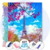 Torre Eiffel Azulada - Kit Pintura com Cristais