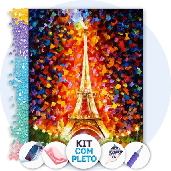 Torre Eiffel de Afremov - Kit Pintura com Cristais