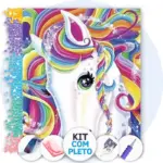 Unicórnio Brilhante Encantado - Kit Pintura com Cristais