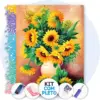 Vaso de Girassóis Vibrantes - Kit Pintura com Cristais