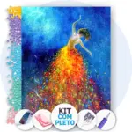 Vestido Colorido Vibrante - Kit Pintura com Cristais